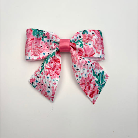 Spring Floral Print Mini Bow