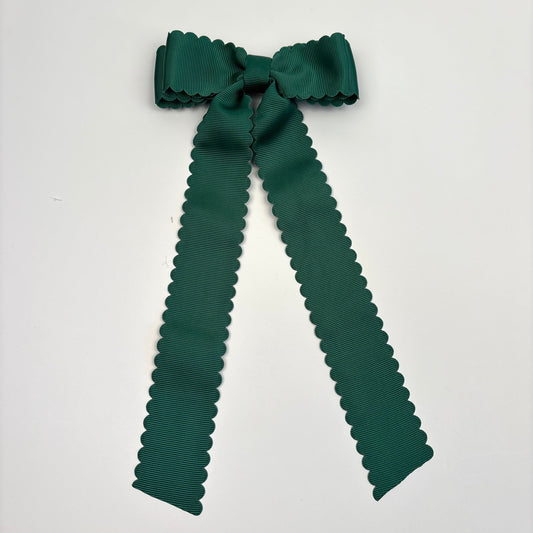 A Summer Collection Dark Green Scalloped Bow