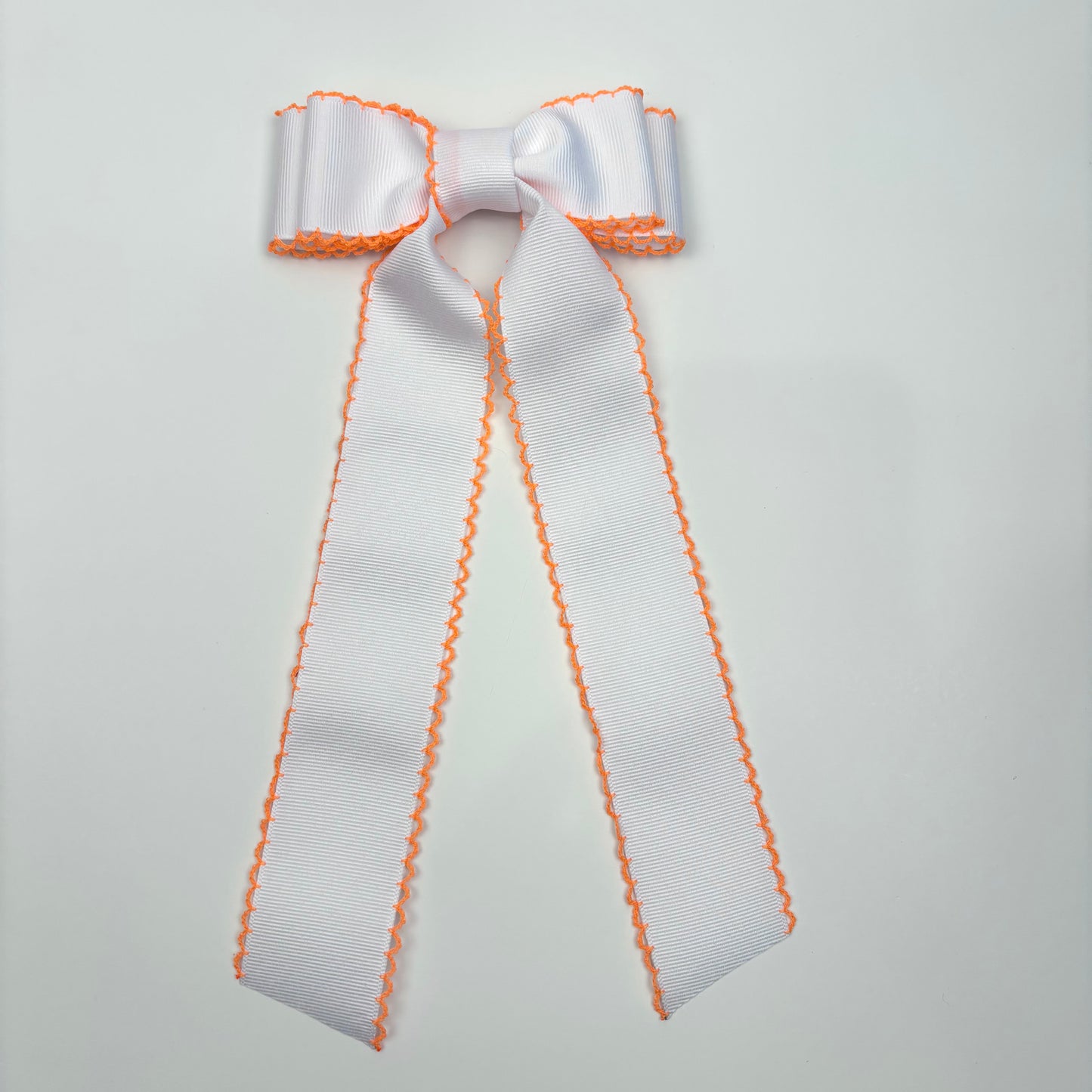A Spring Moonstich White Neon Orange Bow