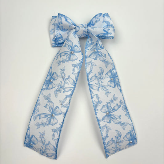 A HRL X Ella Collection Blue Floral with Pearls