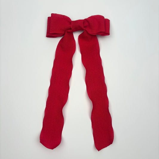 Spring Flowy Red Bow