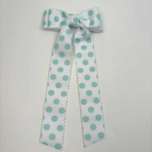 A Summer Collection Light Teal Polka Dot Moonstitch