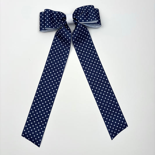 A ChiChiGirl x HRL Collection navy blue and white polka dots