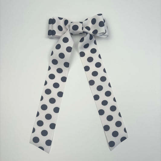 A Spring Black and White Polka Dot Bow