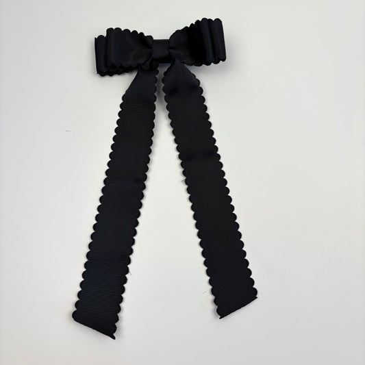 A Fall Collection Black Scalloped Bow