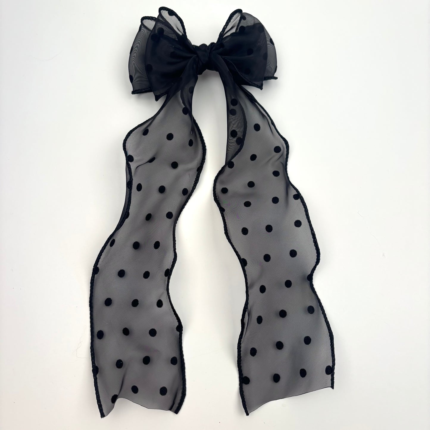 A Summer Collection Sheer Black Dot Bow