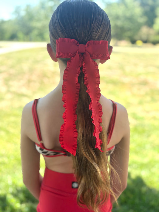 A Summer Collection Ruffle Red Hair Bow