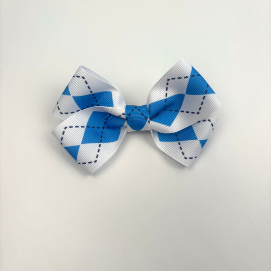 A Fall Collection Blue Argyle Mini Bow
