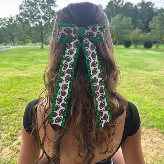 A Fall Collection Football Double Ruffle Bow