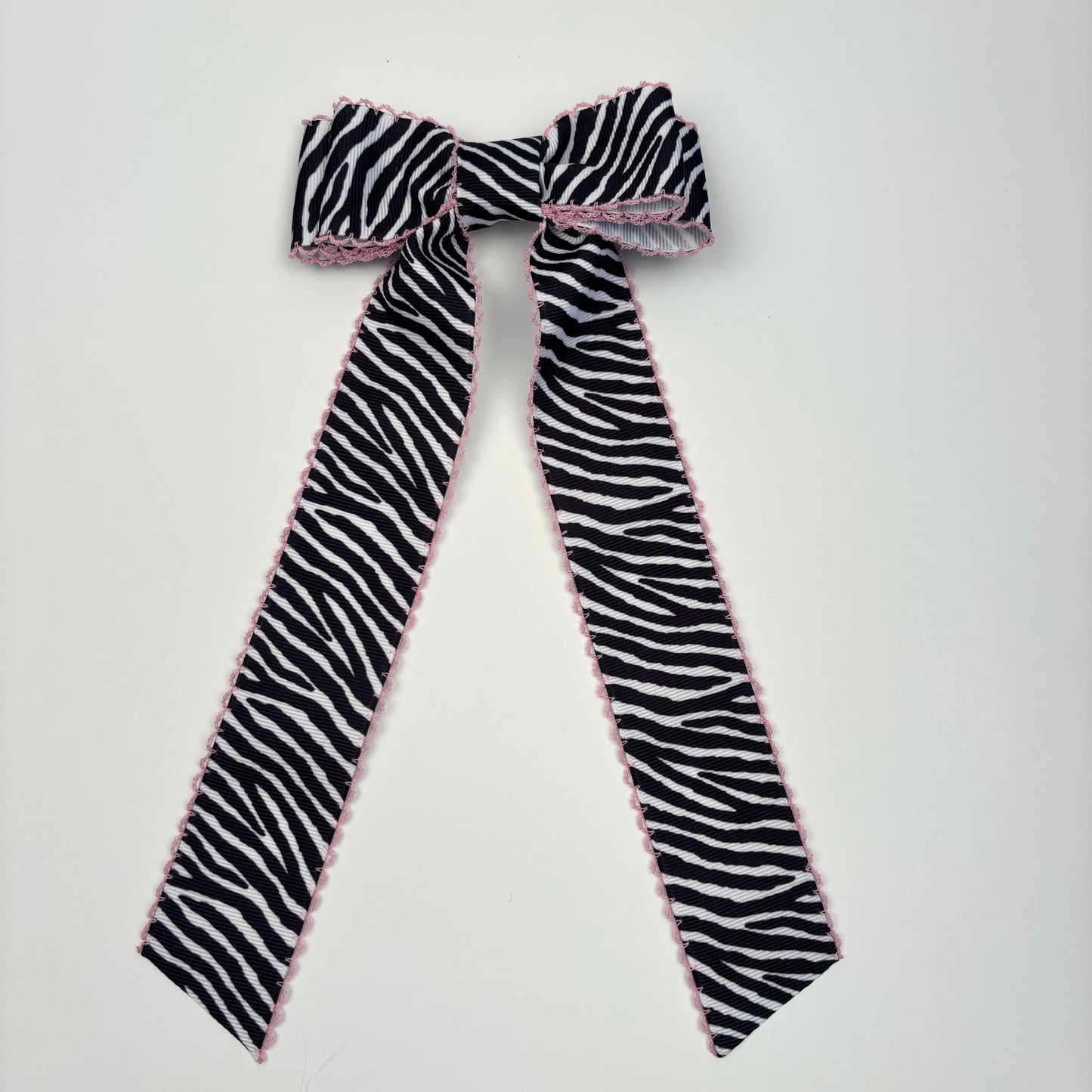 A Zebra Moonstitch Hair Bow