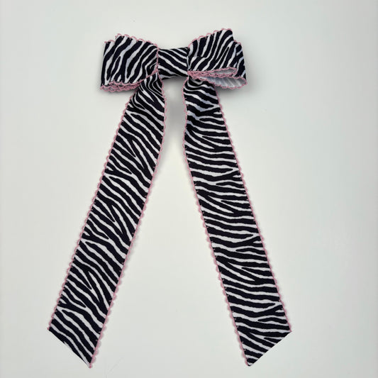 Zebra Moonstitch Hair Bow