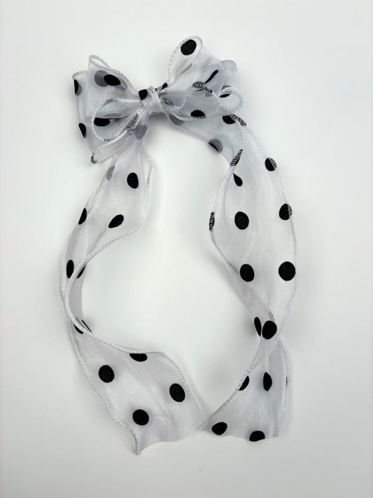 A Summer Collection Cream Sheer Polka Dot