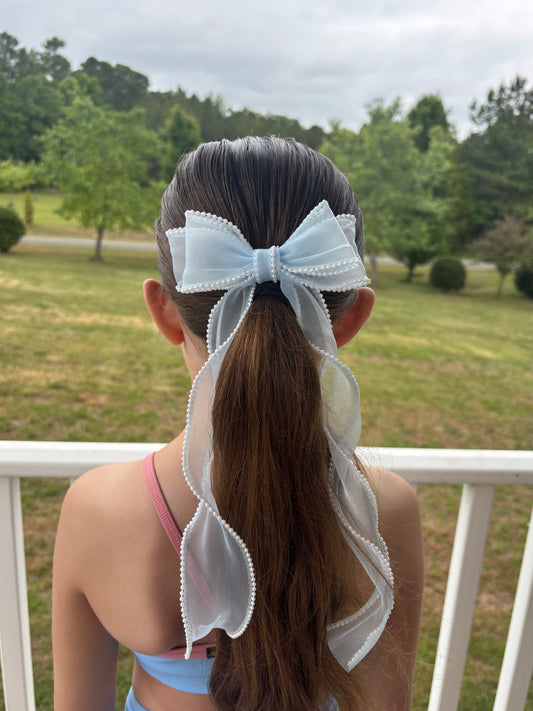 A Siri Sister X HRL Collection Sheer Blue with Pearls