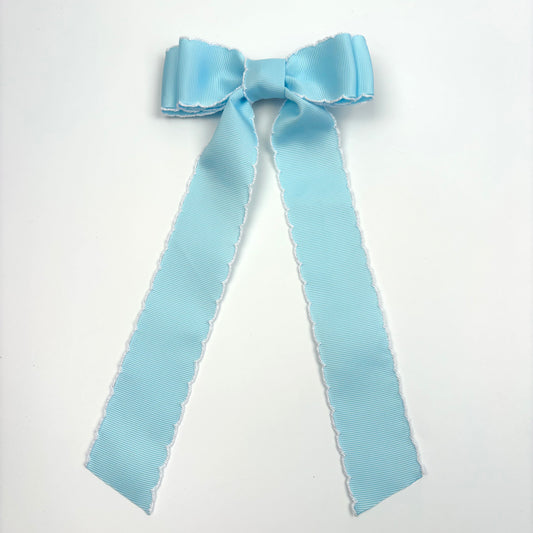 A Summer Collection Light Blue Moonstitch Bow