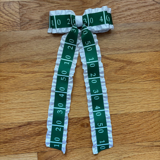 Double Ruffle Football Field Bow