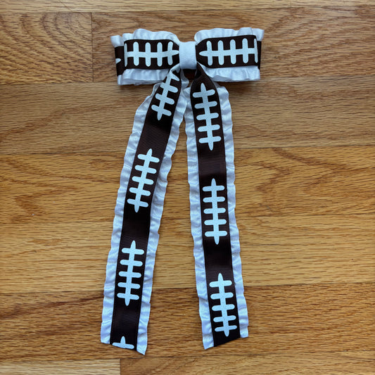 Double Ruffle Football Laces Bow