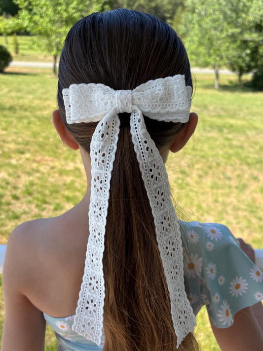 A Summer Collection Eyelet White Bow