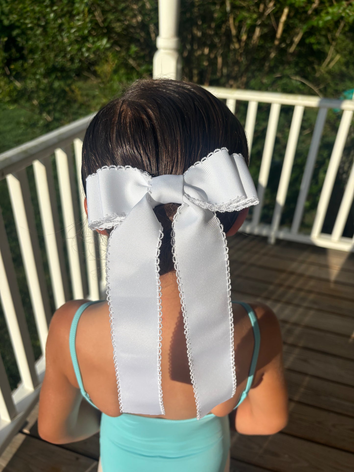 A Summer Collection White Moonstitch Bow