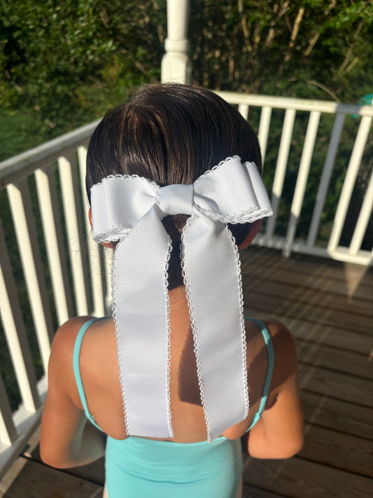 A Summer Collection White Moonstitch Bow