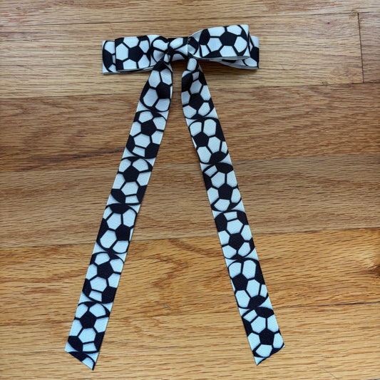 Grosgrain  Printed Soccer Bow